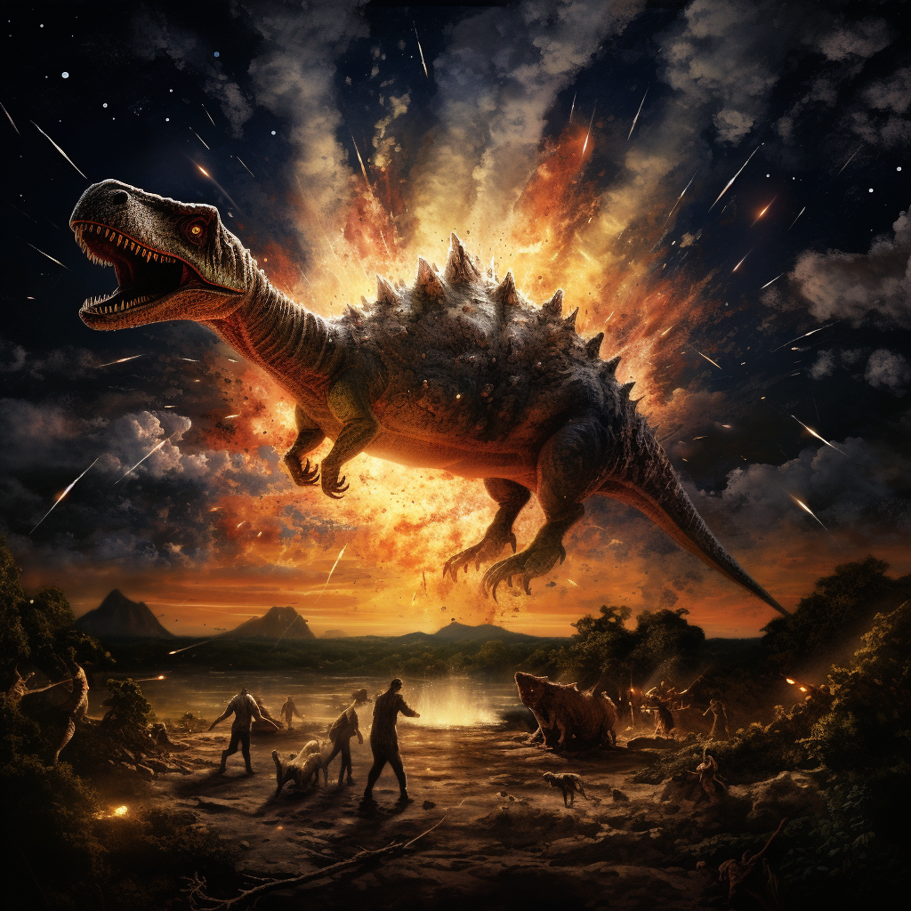 Illustration of Dinosaur Meteor Moment