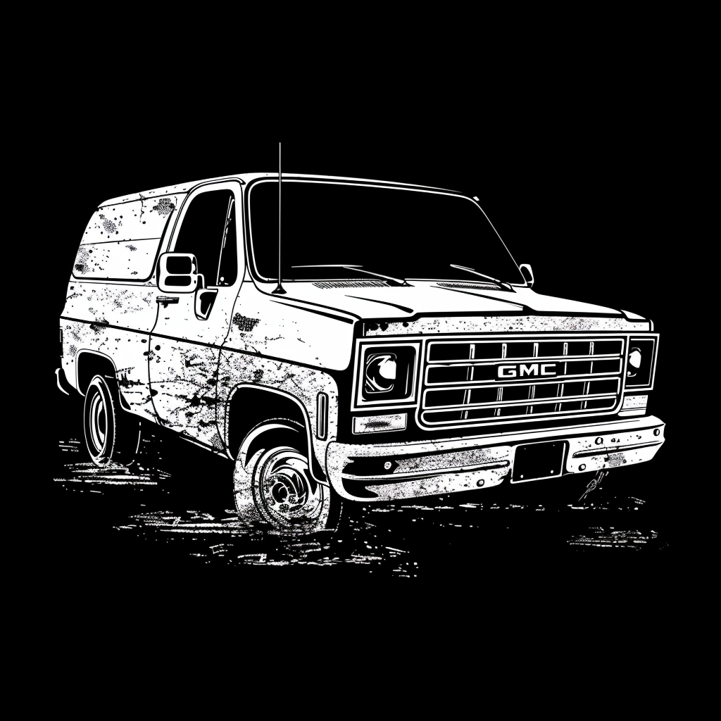 White Distressed A-Team GMC Van