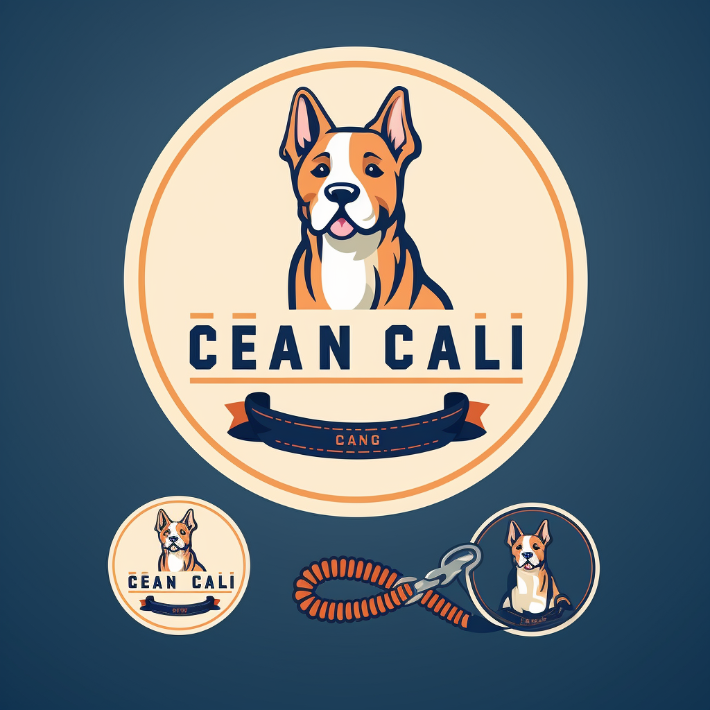 Contemporary dog leash logo with wuff