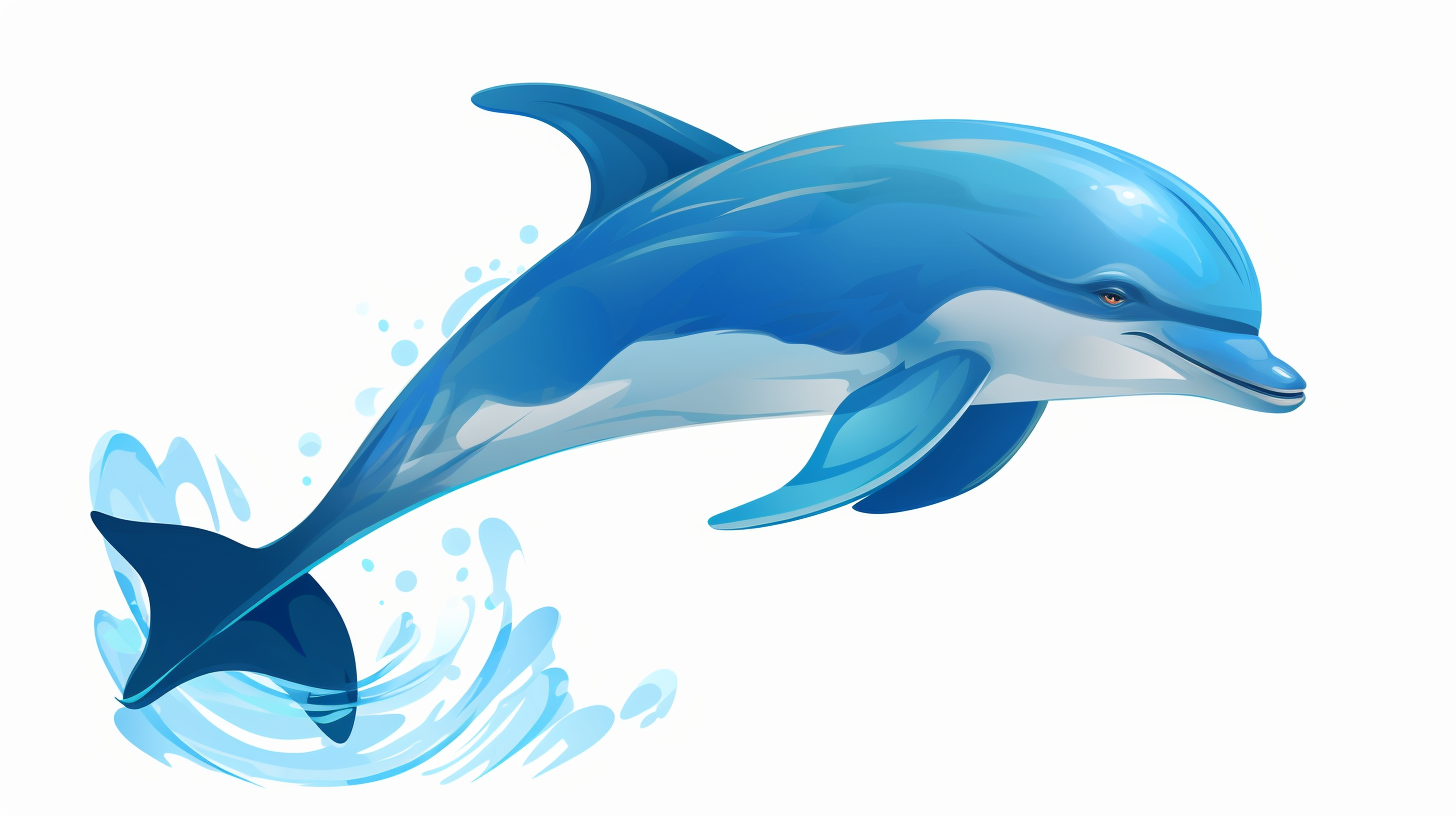 Beautiful Dolphin Vector Swimming