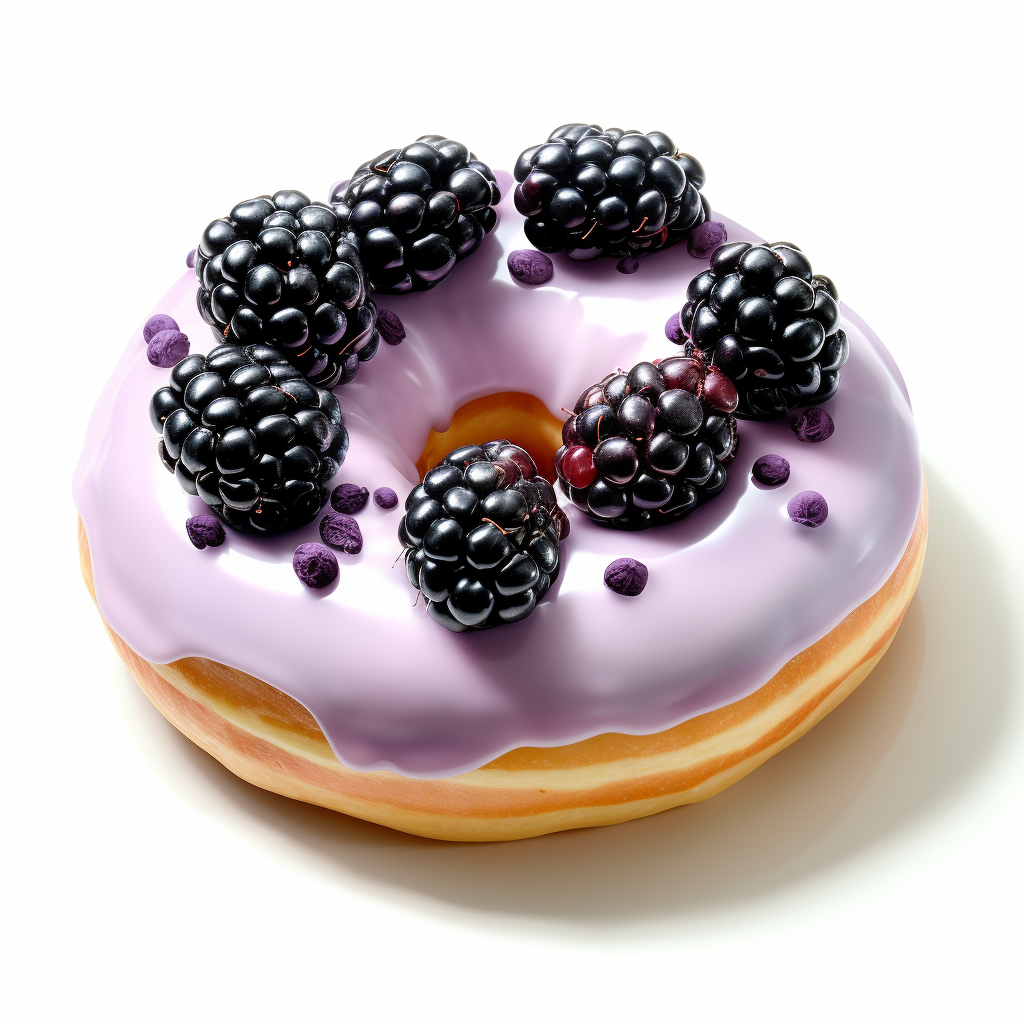 Hyper Realistic Donut with Blackberry Topping