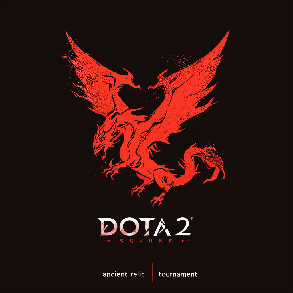 Minimalistic DOTA2 logo on white background