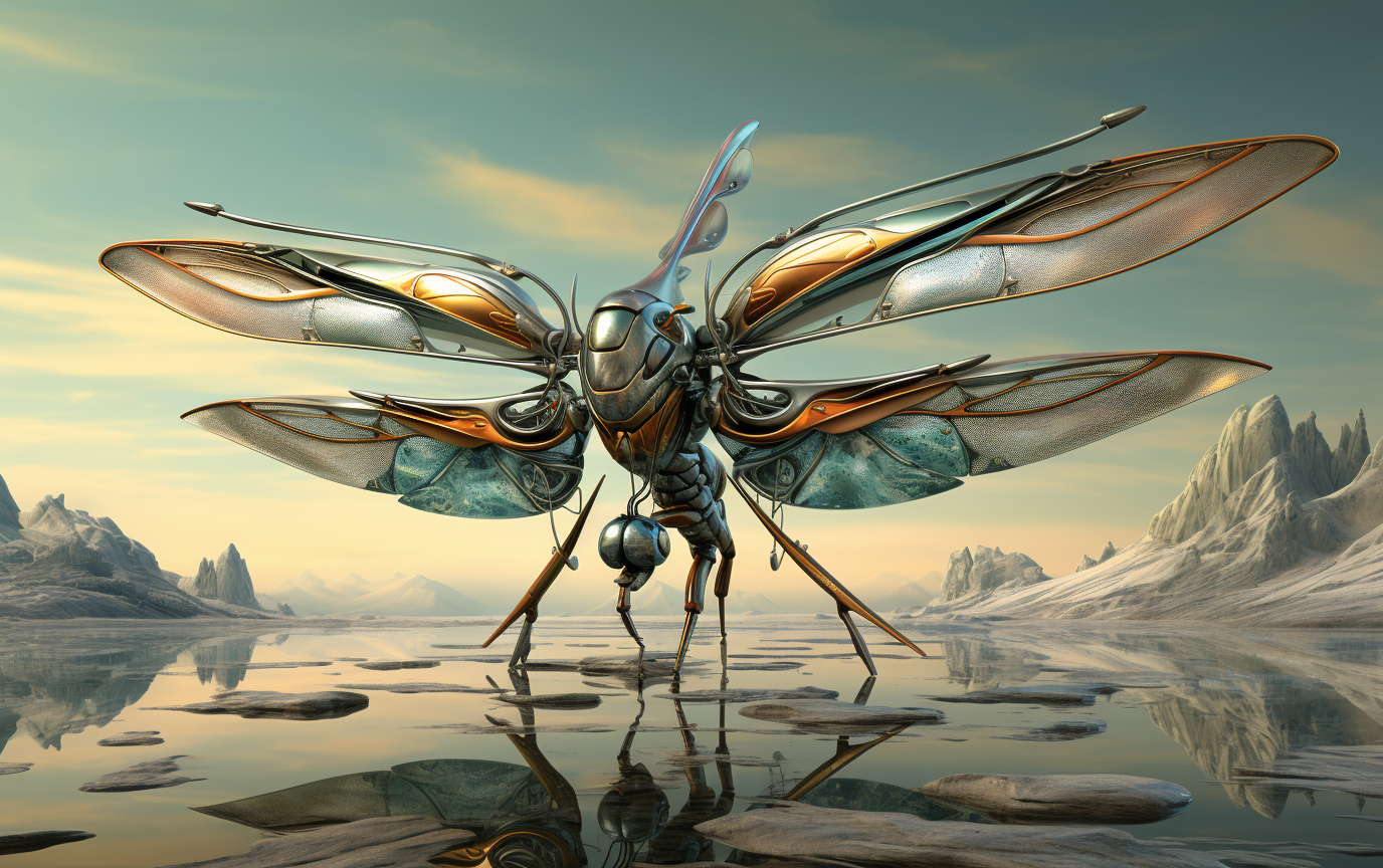 Dragonfly Plan Image in Realistic Surreal Style