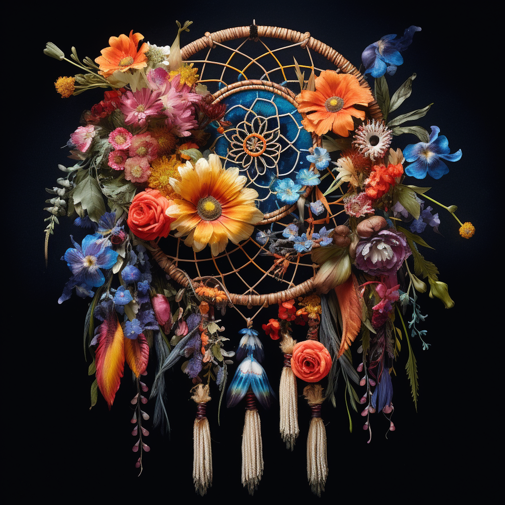 Beautiful Dream Catcher with Wildflowers