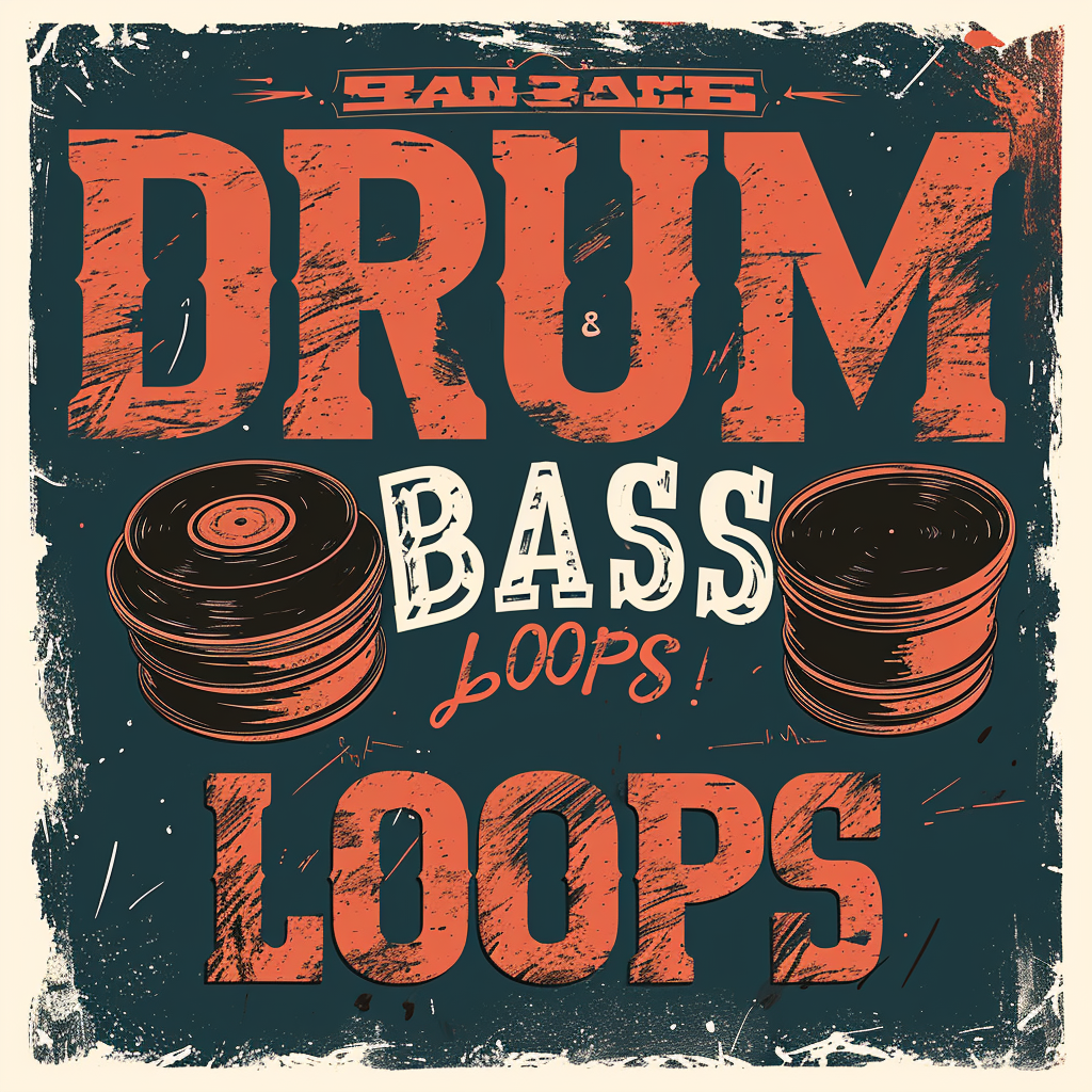 Vintage drum and bass loops poster