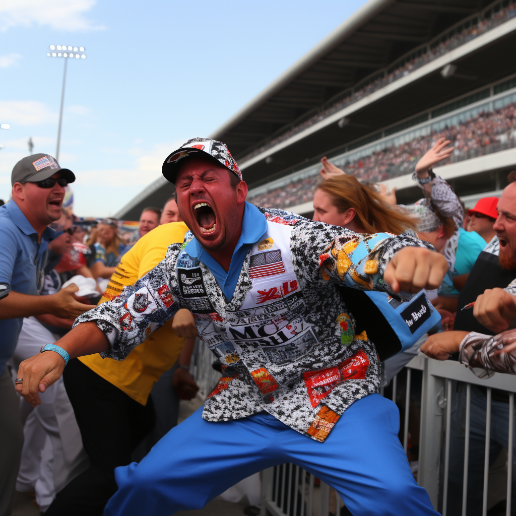 Excited NASCAR Fans Cheer Happily