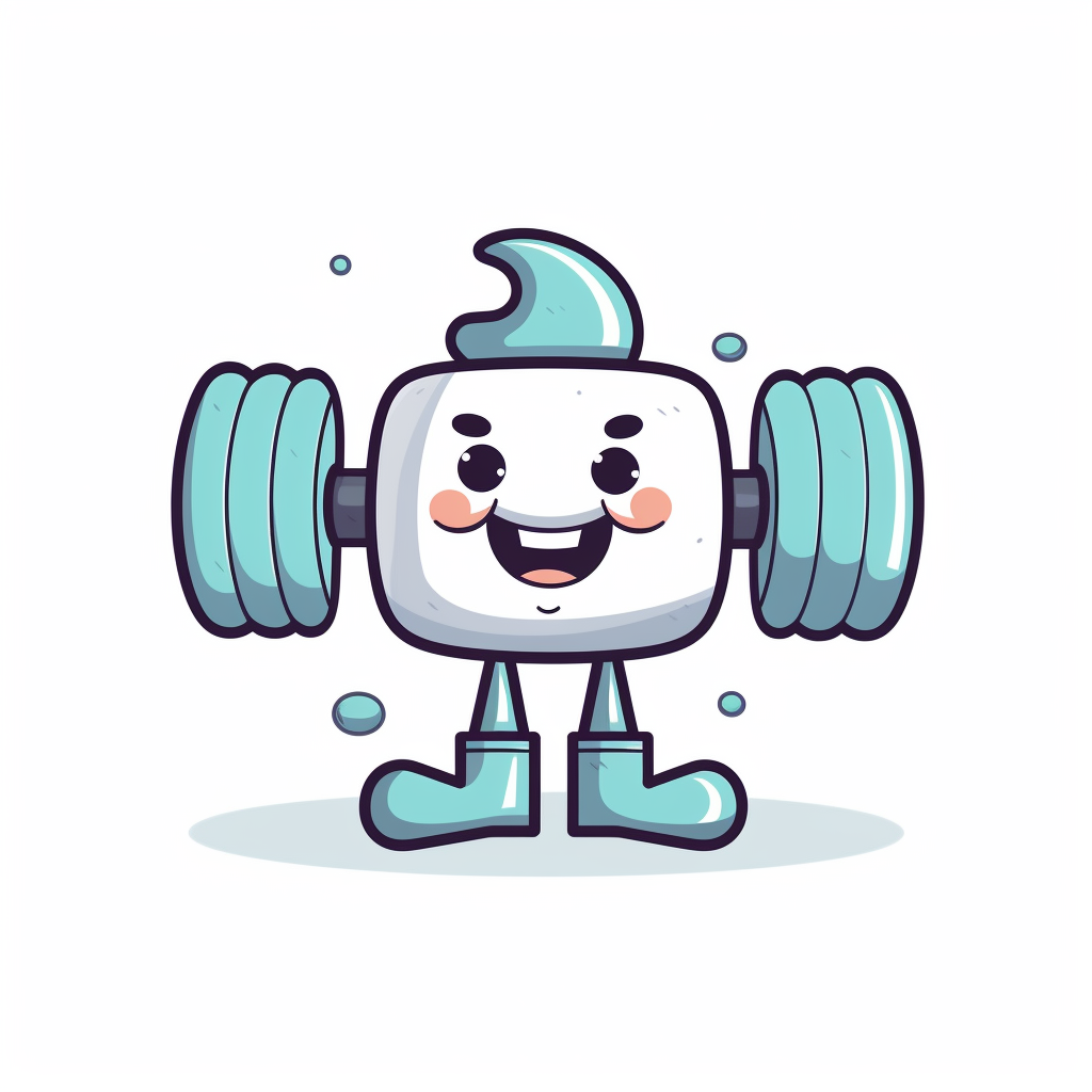 Simple Cartoon of Dumbbell on White