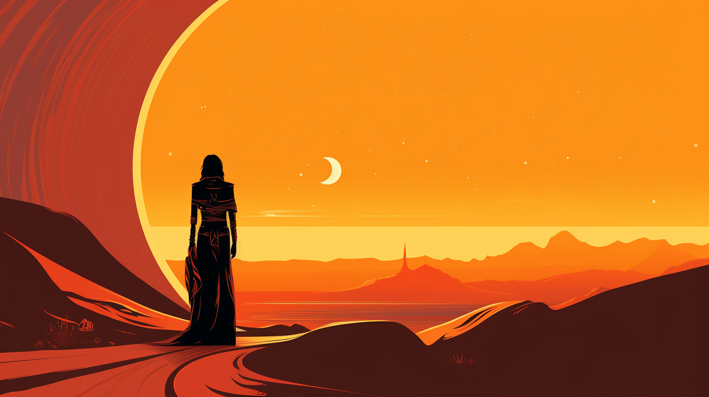 Eye-catching flat design poster for Dune