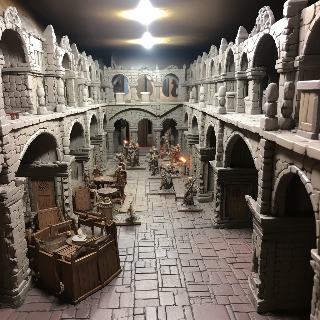 Dungeon corridors and rooms for dungeon master screen