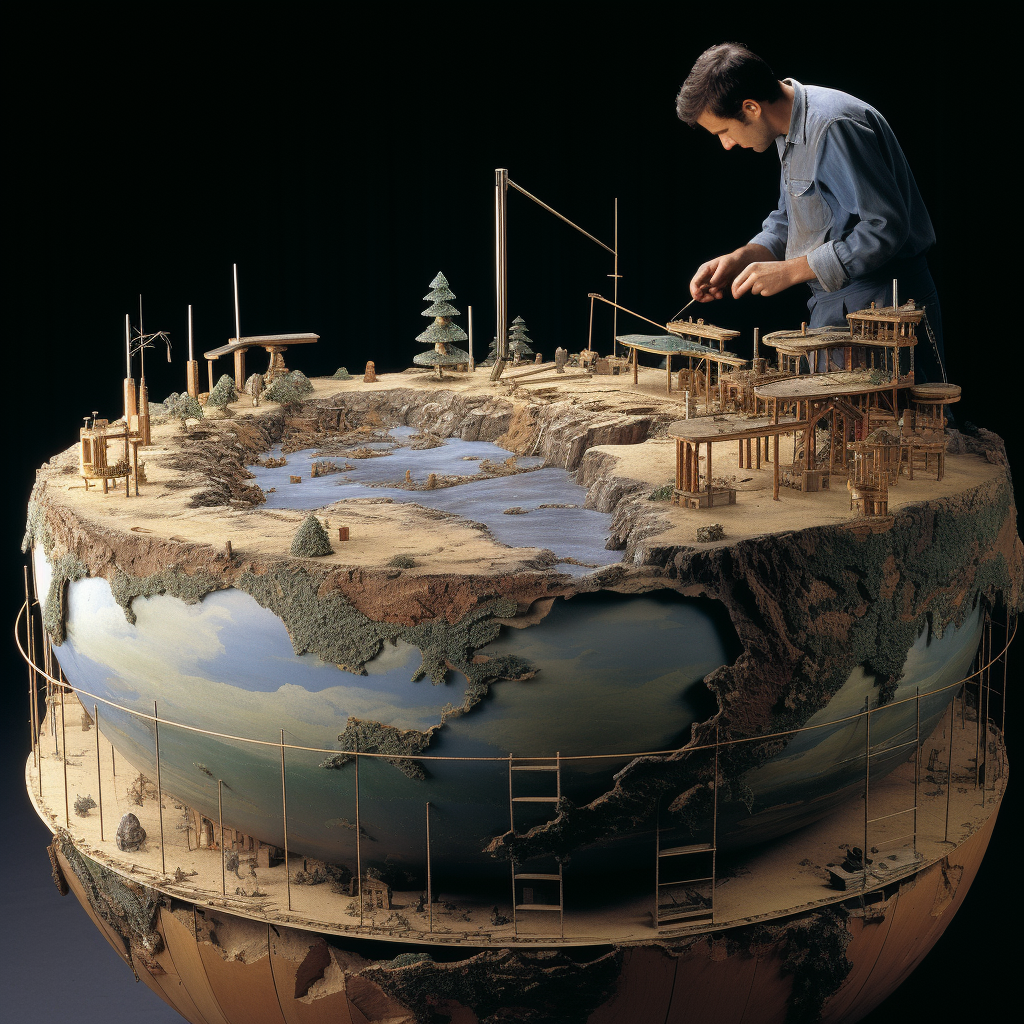 Man measuring Earth's layers