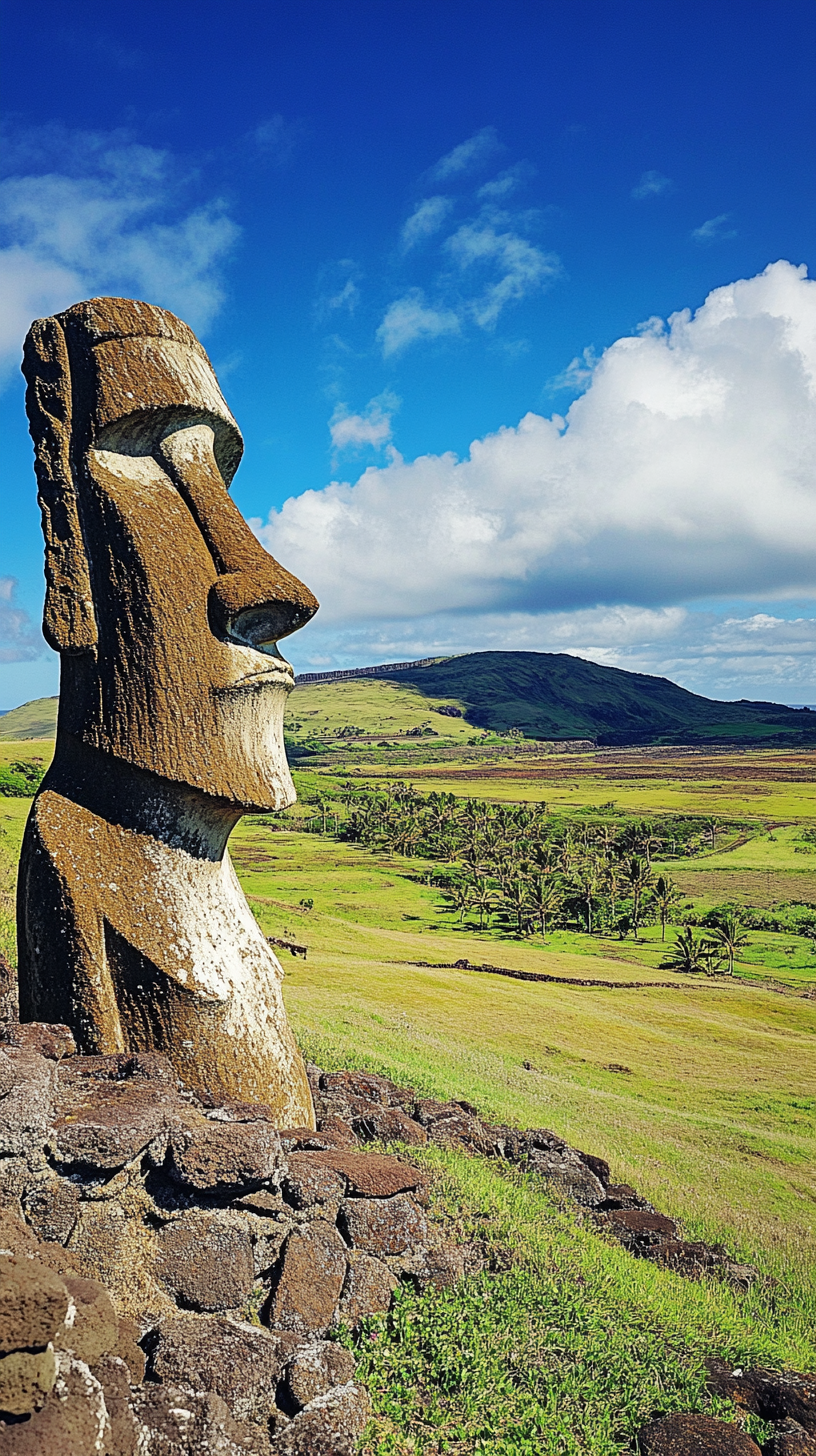 Easter Island agricultural landscape view