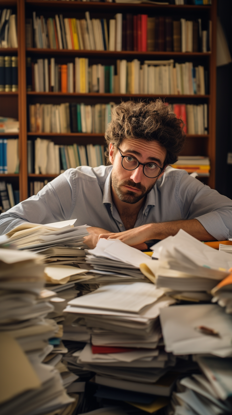 Edoardo Leo searching papers in library ?