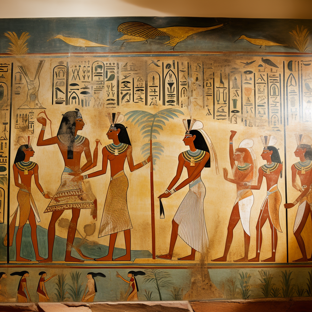 Ancient Egyptian mural painting