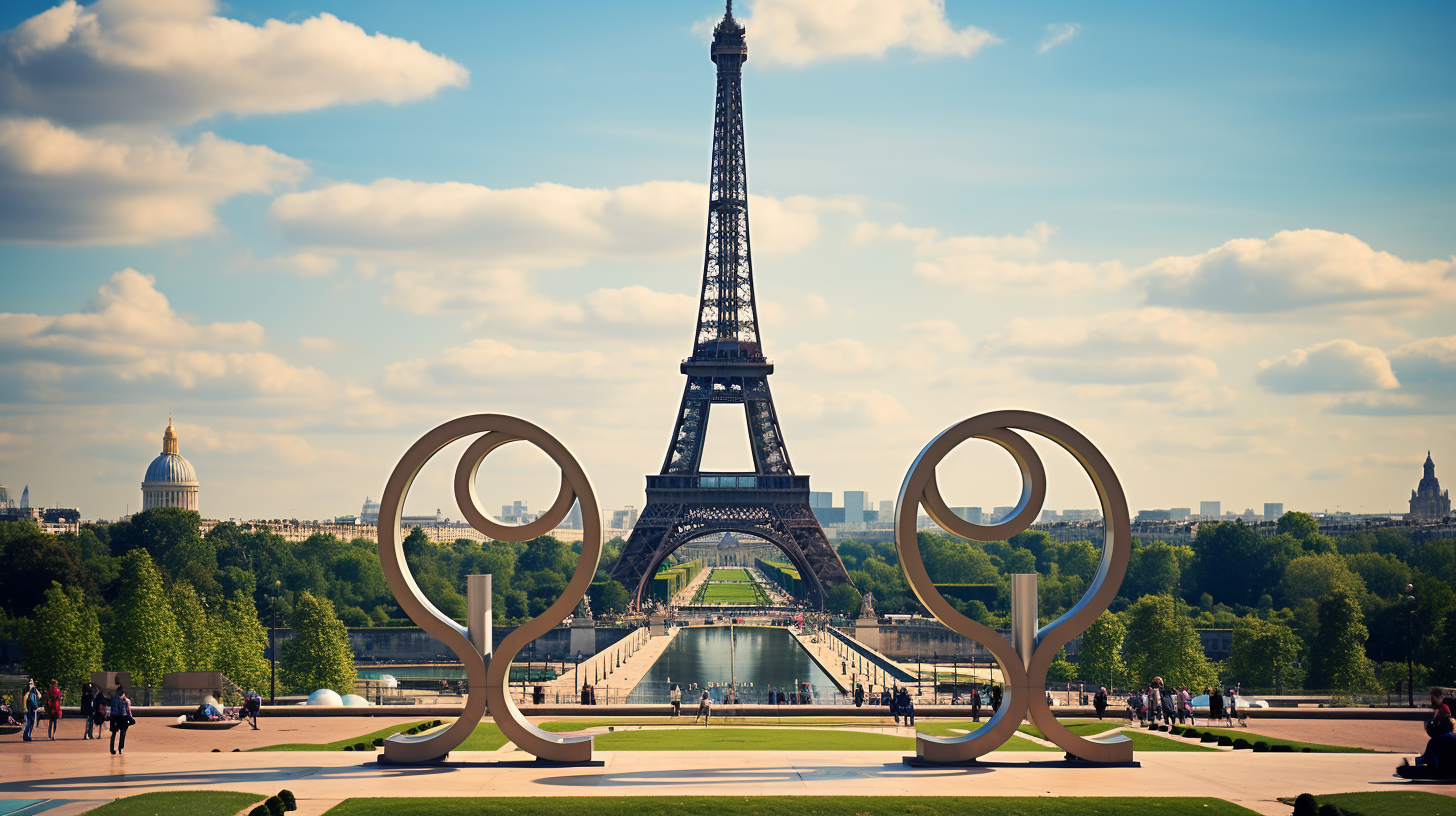 Eifeltower with Olympic Games in Paris