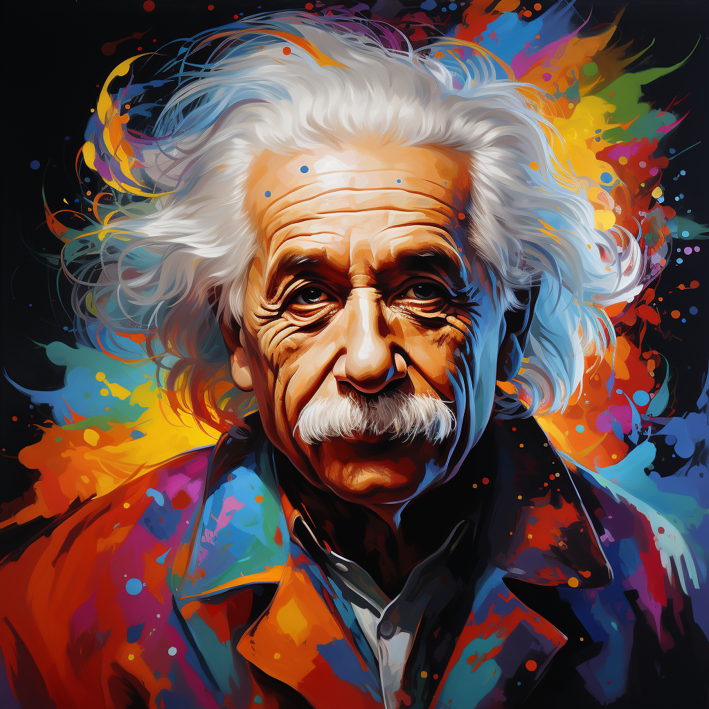 Colorful Einstein face art