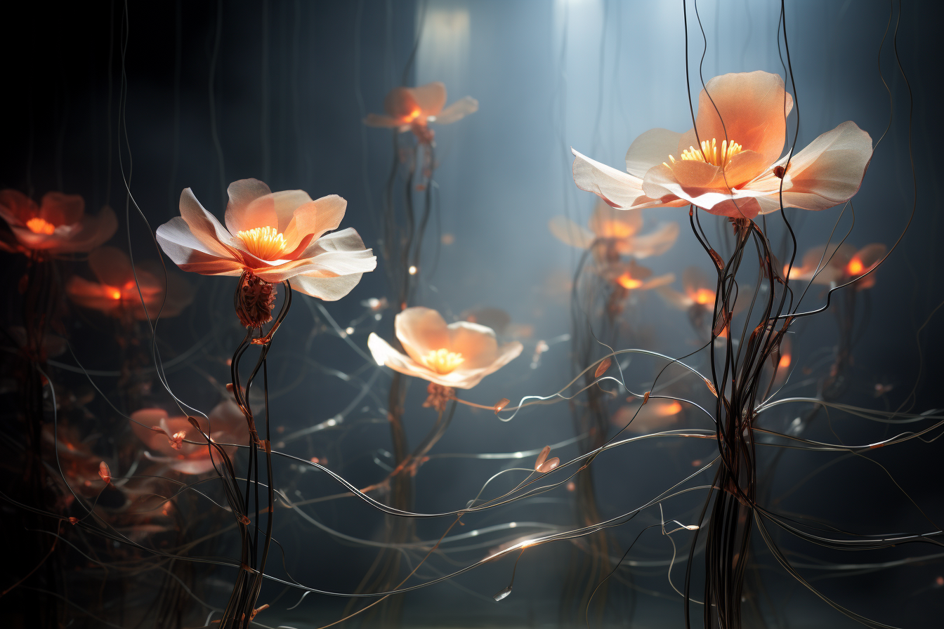 Electric Petals with Ethereal Minimalism