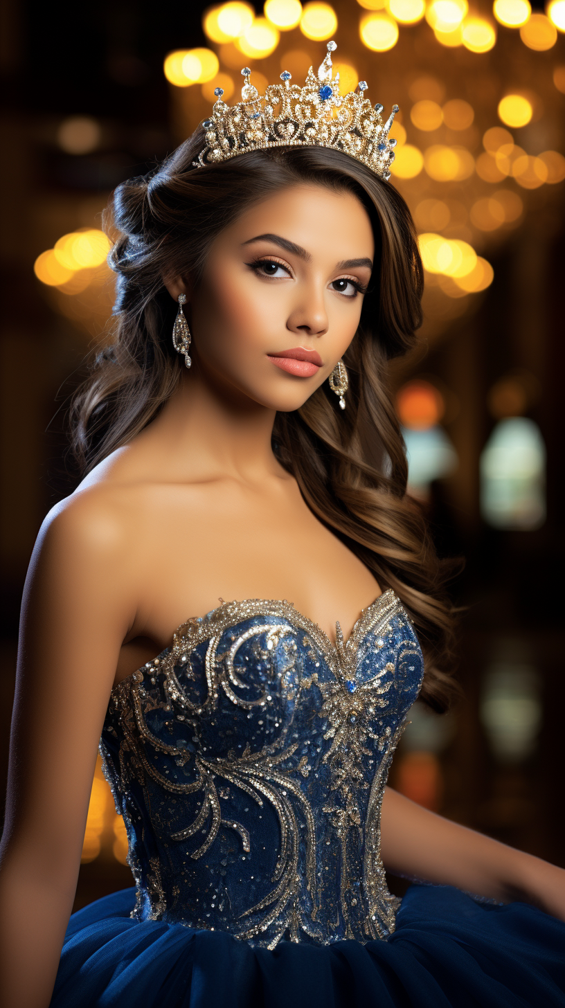 Gorgeous Latin Teen Quinceañera in Gown