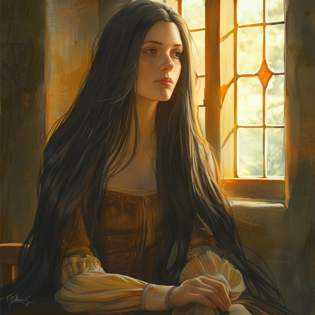 Young noblewoman with black hair