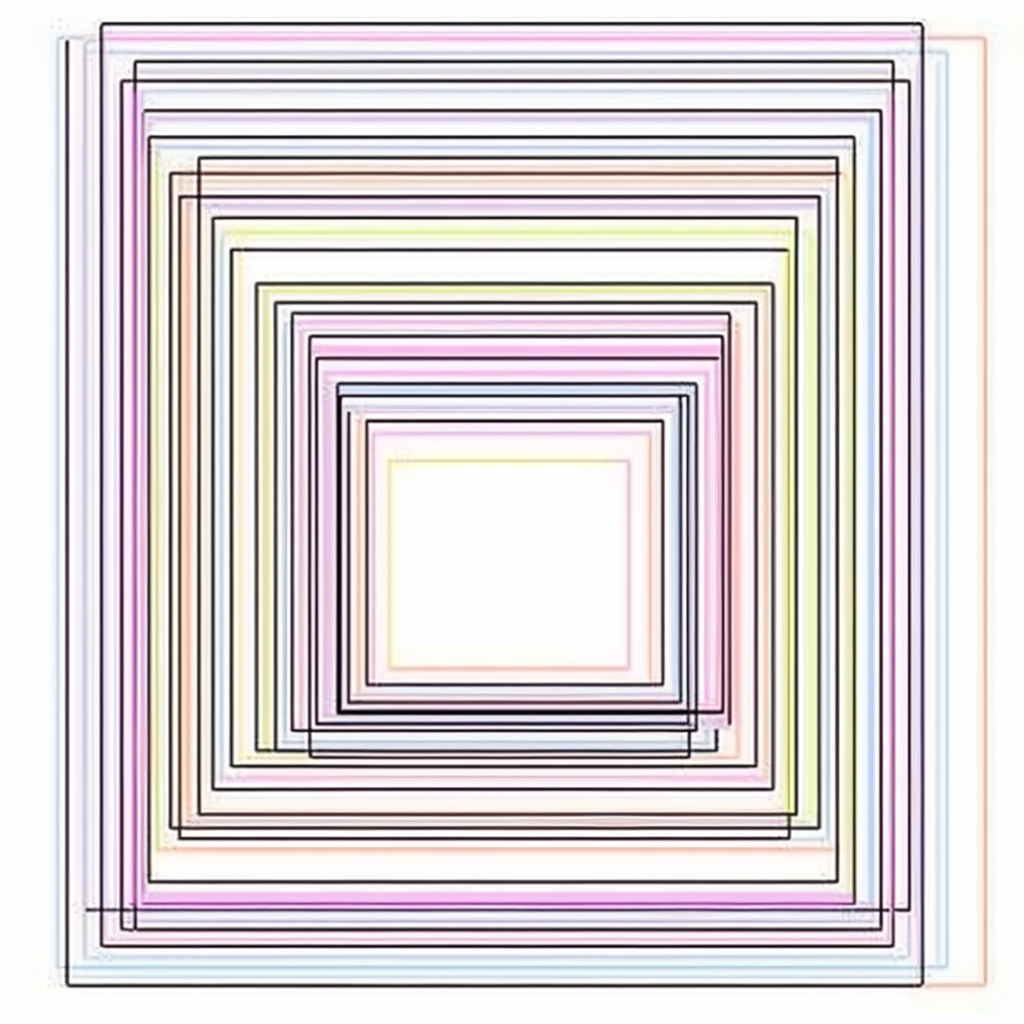 Minimalistic line art of elegant square geometric frame