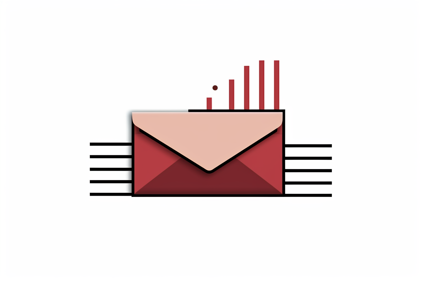 Stylized email envelope icon with bar chart