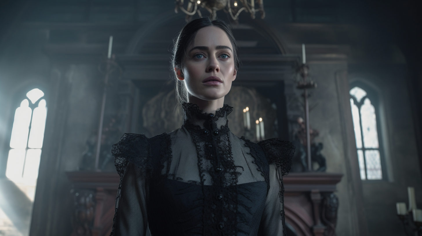 Emily Blunt as pale elf wizard scholar