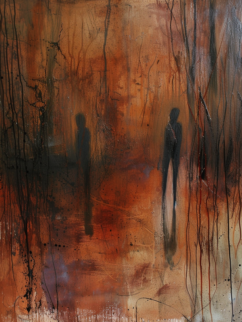 Emotional Autumn Painting with Figures