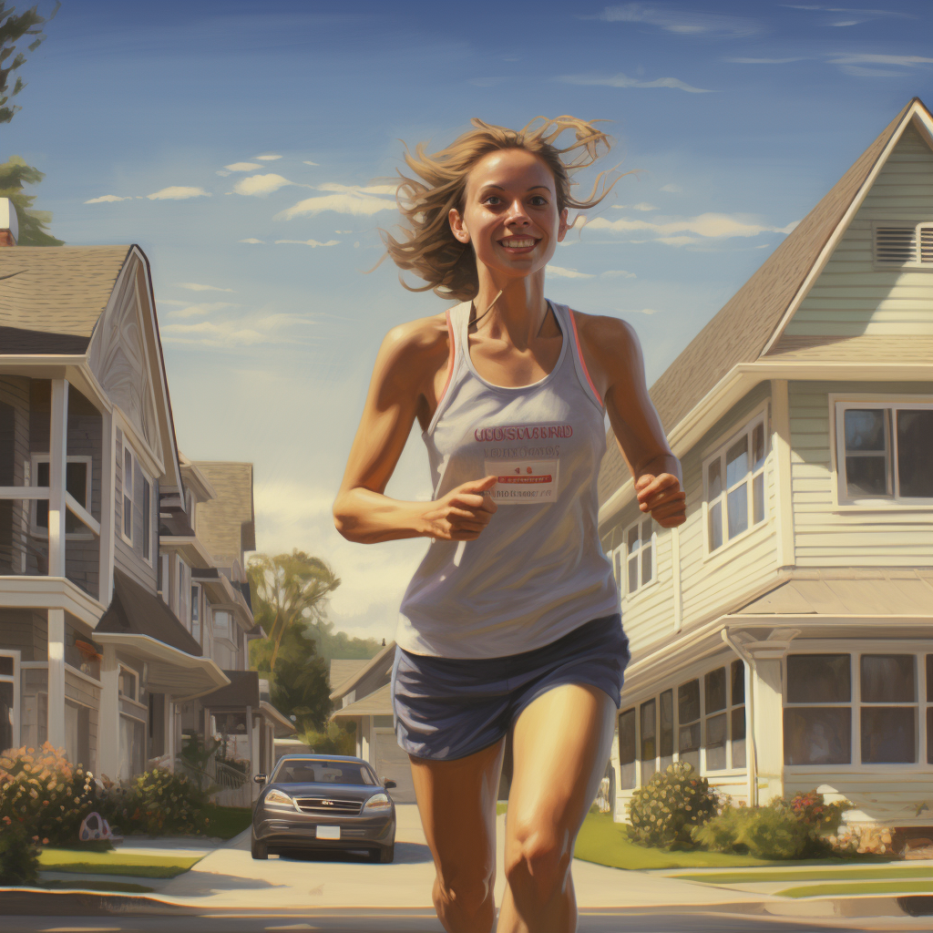 Woman running with full energy