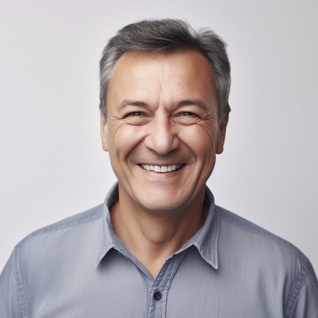 Middle-aged European man with a kind smile