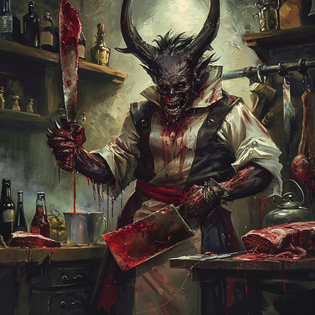 Evil Butcher Looking Scary