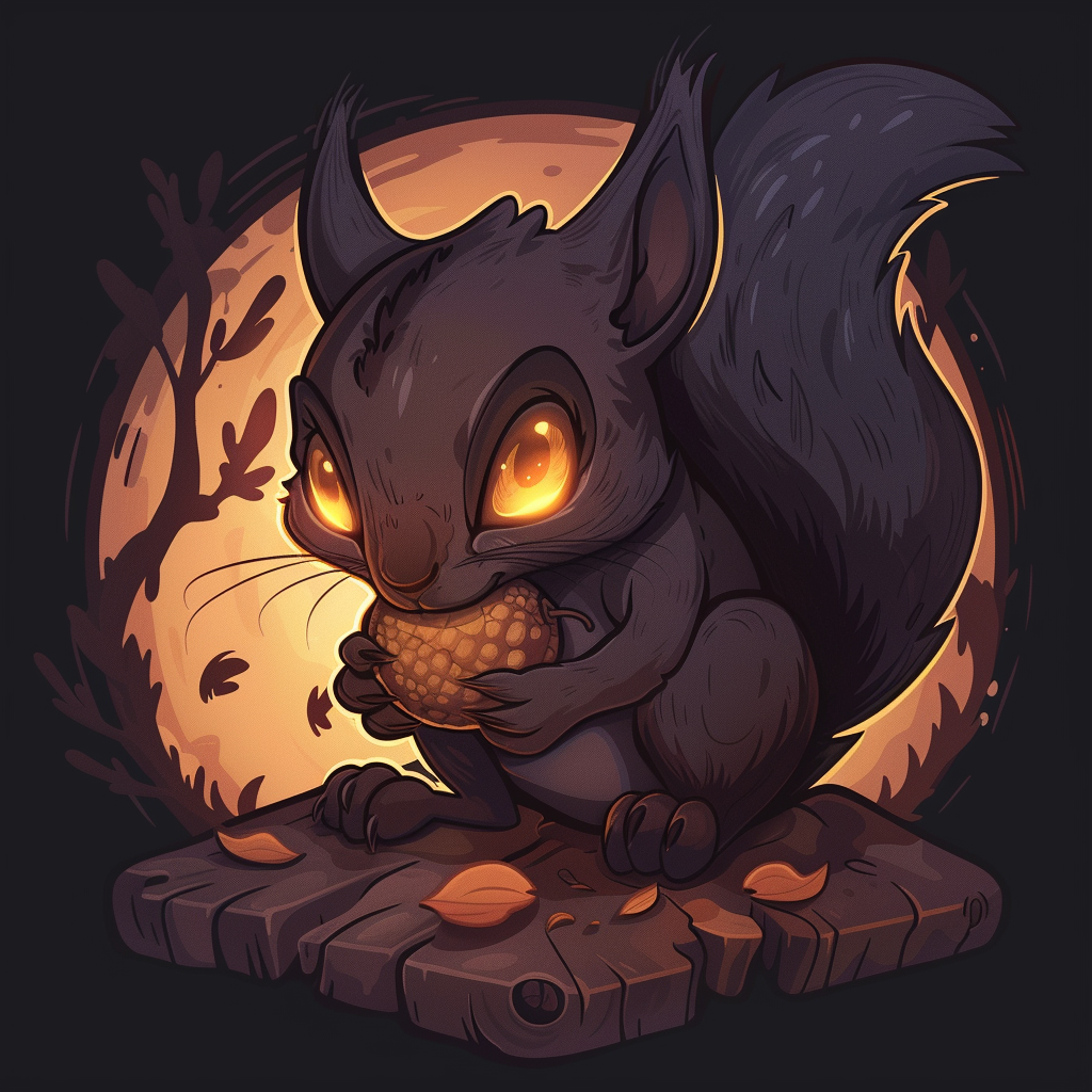 Dark Mysterious Evil Squirrel Acorn