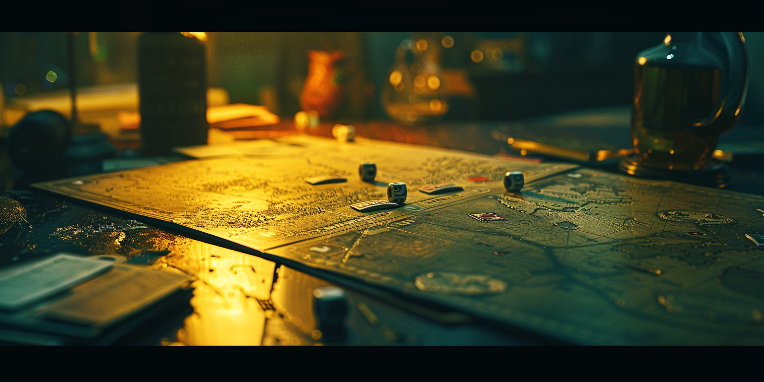 Cinematic experimental board game photography