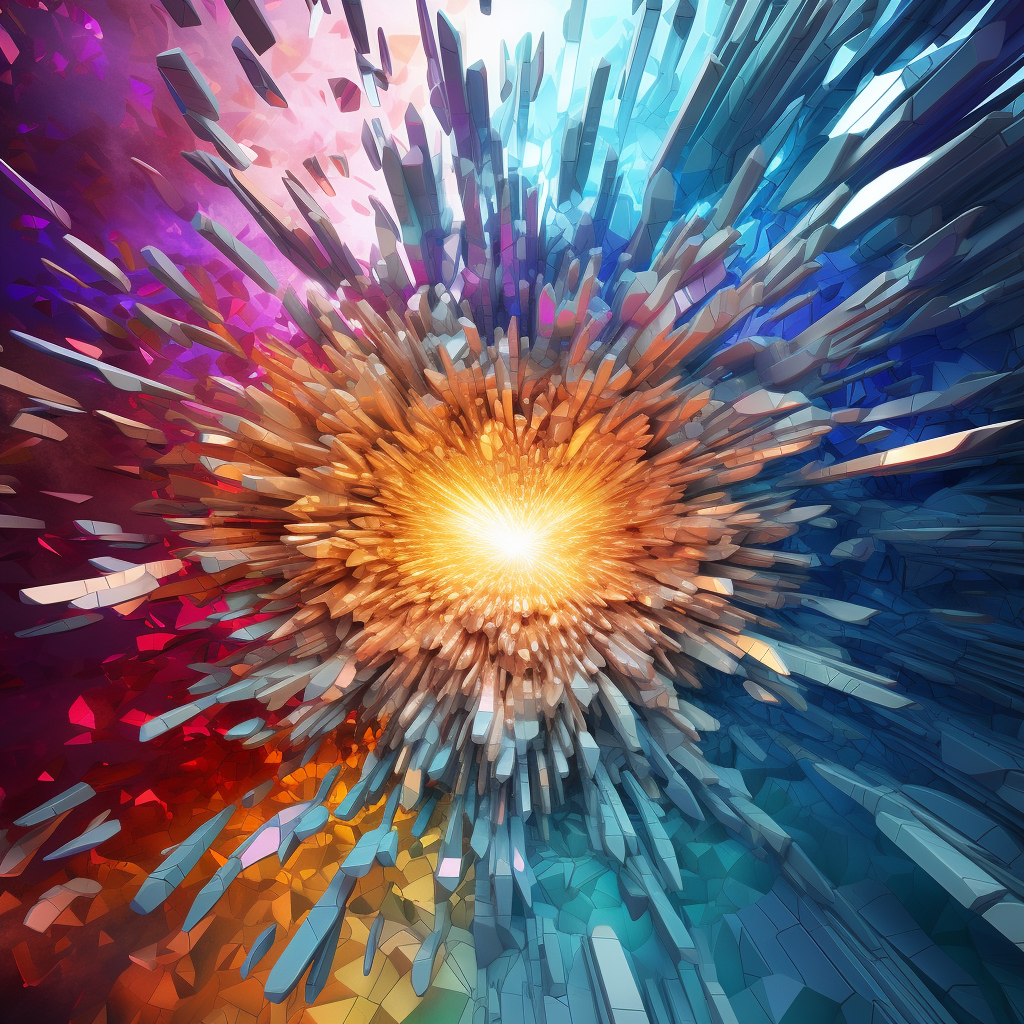 Colorful exploding pixels vibrance iridescent