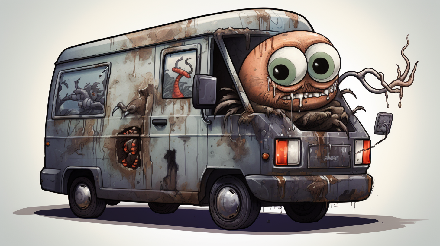 Cute exterminator van illustration