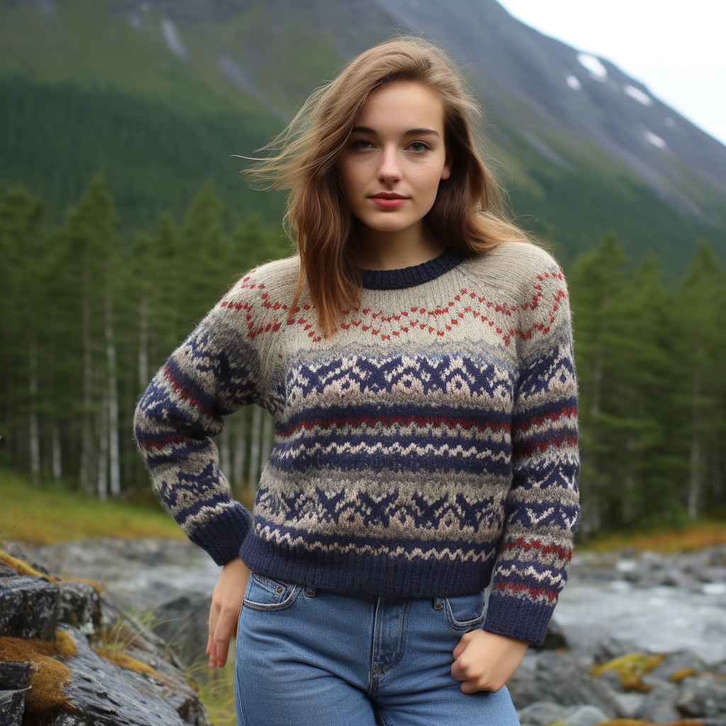 Vintage Fair Isle Mountain Pattern