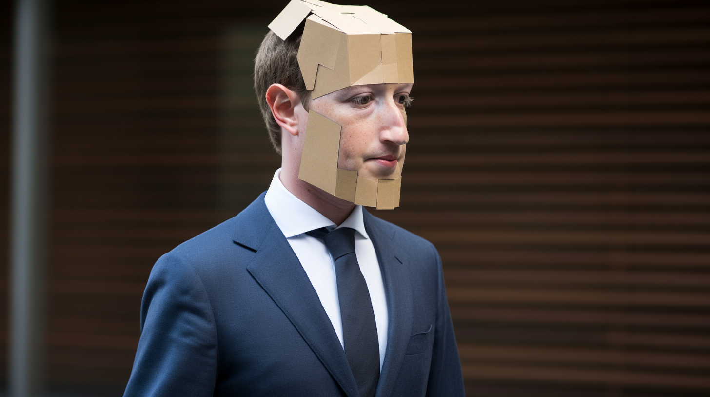 Suspicious person in Mark Zuckerberg mask