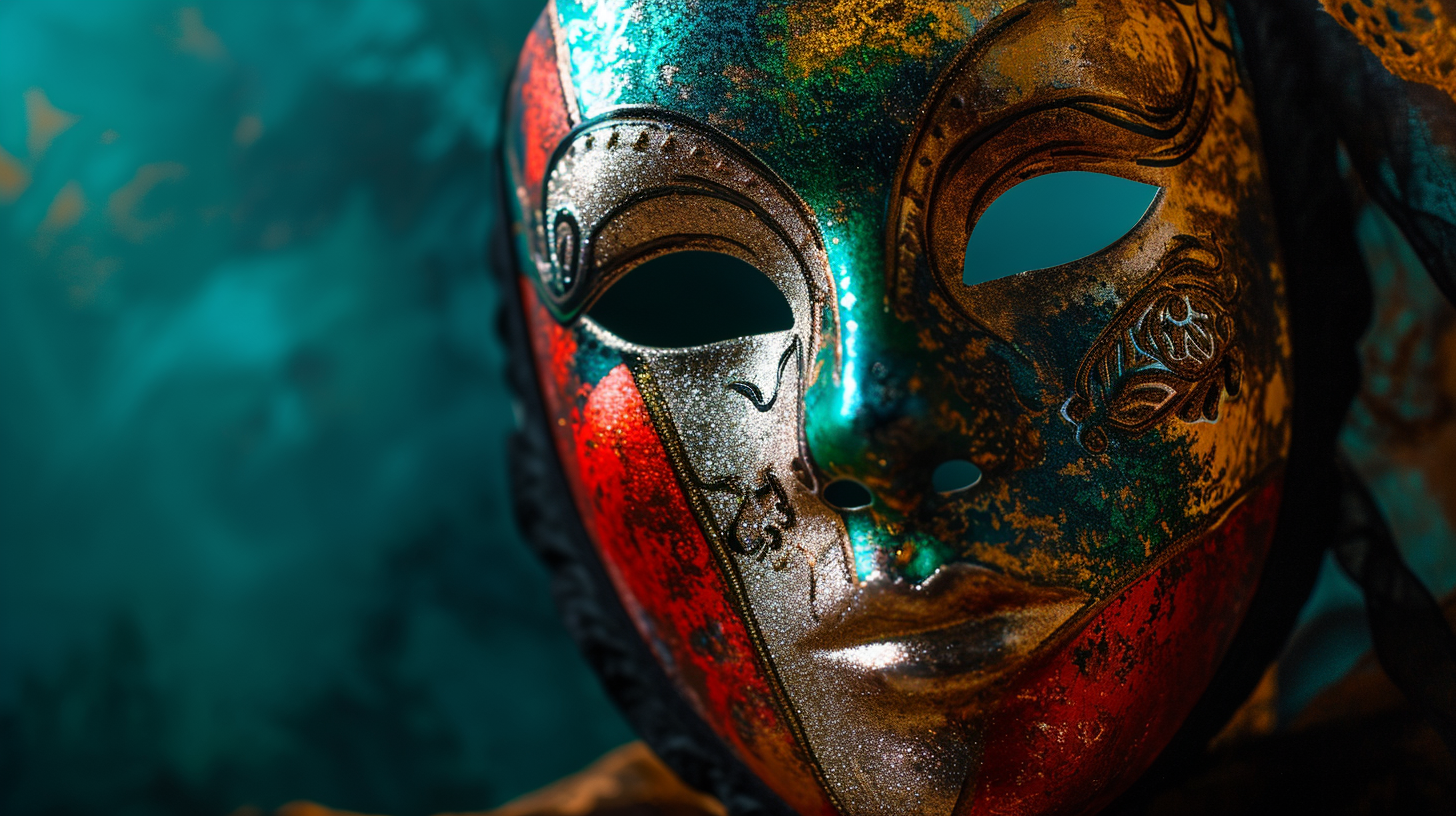 Fancy theatre mask in vibrant colors