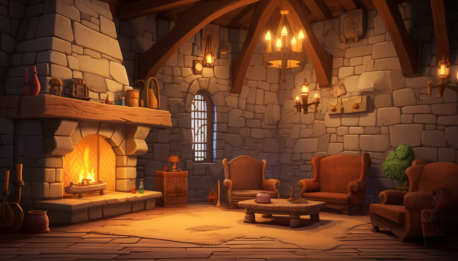 Office room in fantasy castle