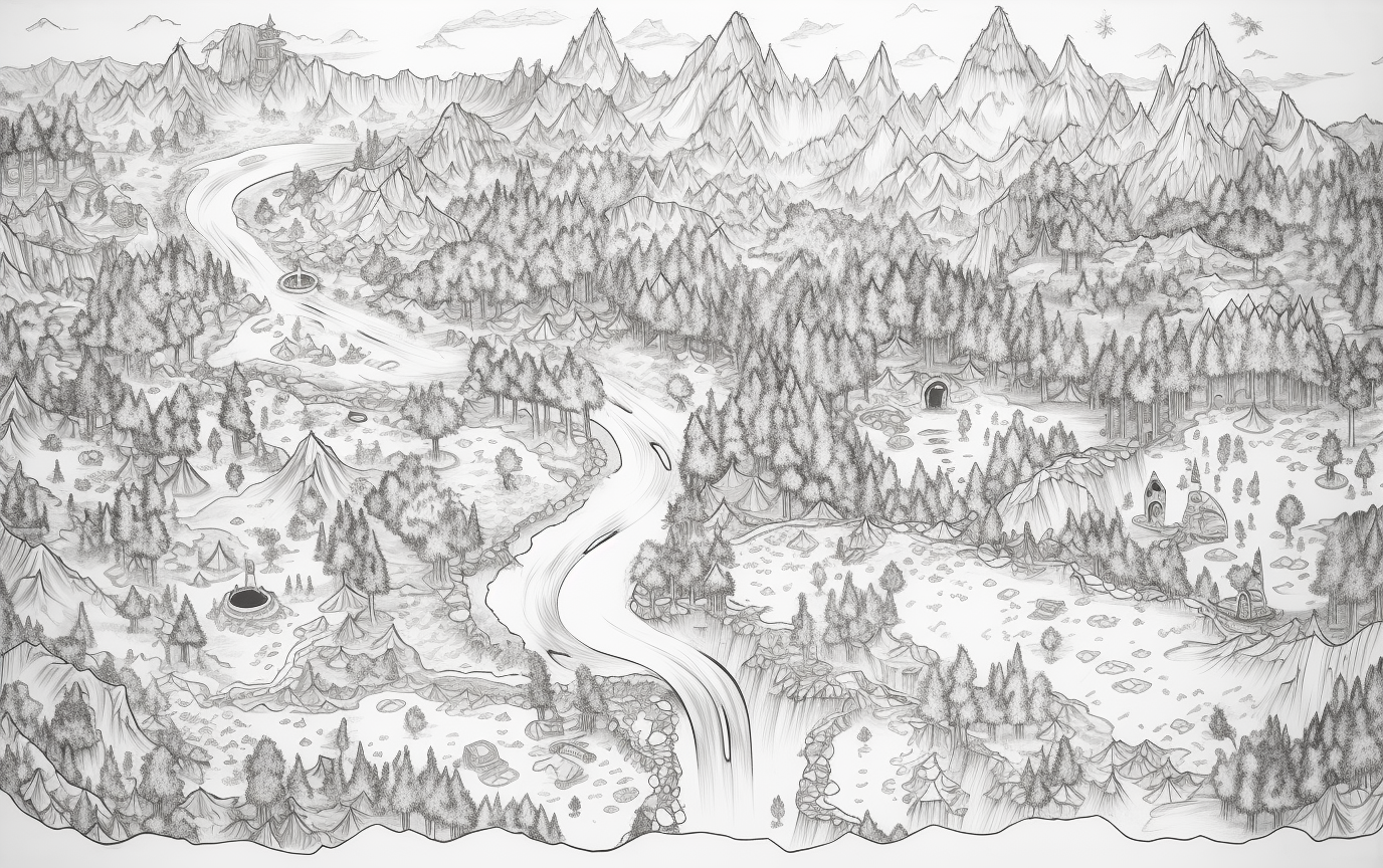 Detailed fantasy RPG game map illustration