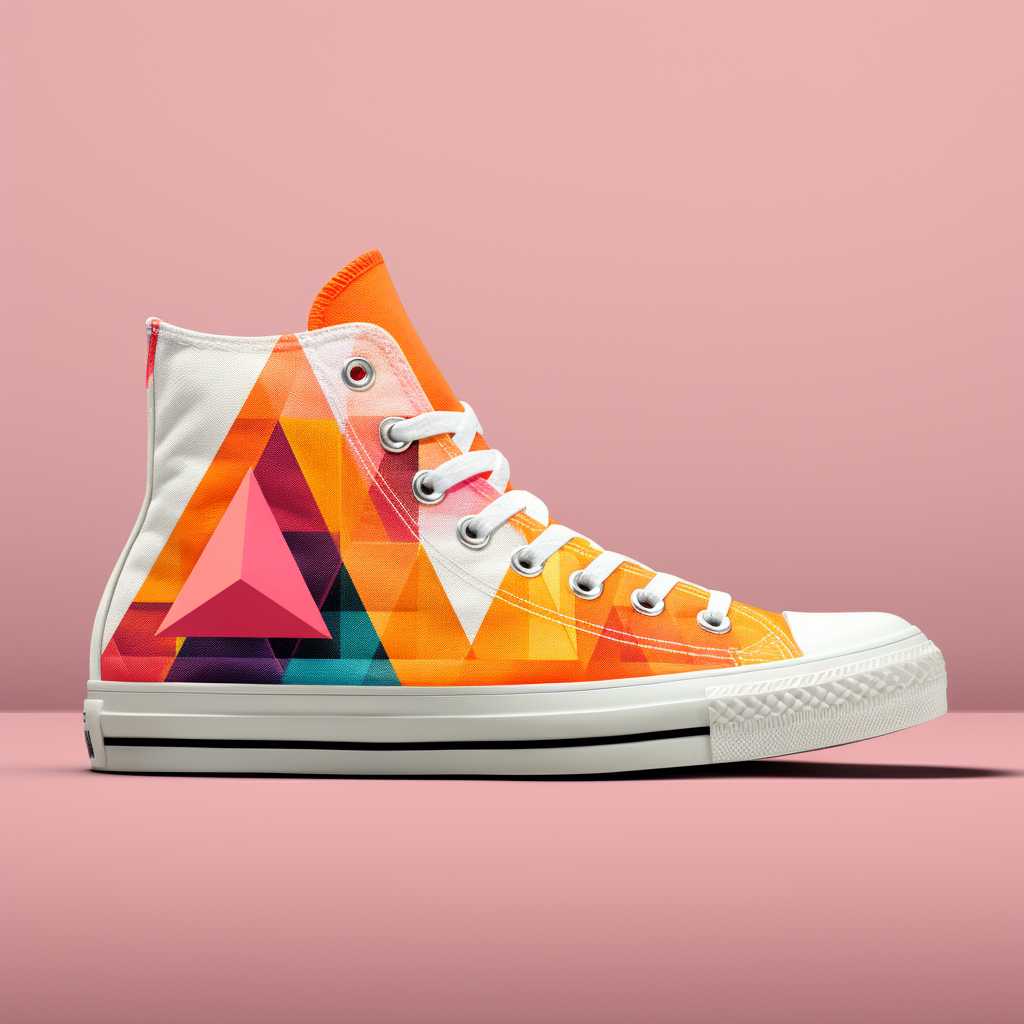 Fashion design with orange and pink triangle