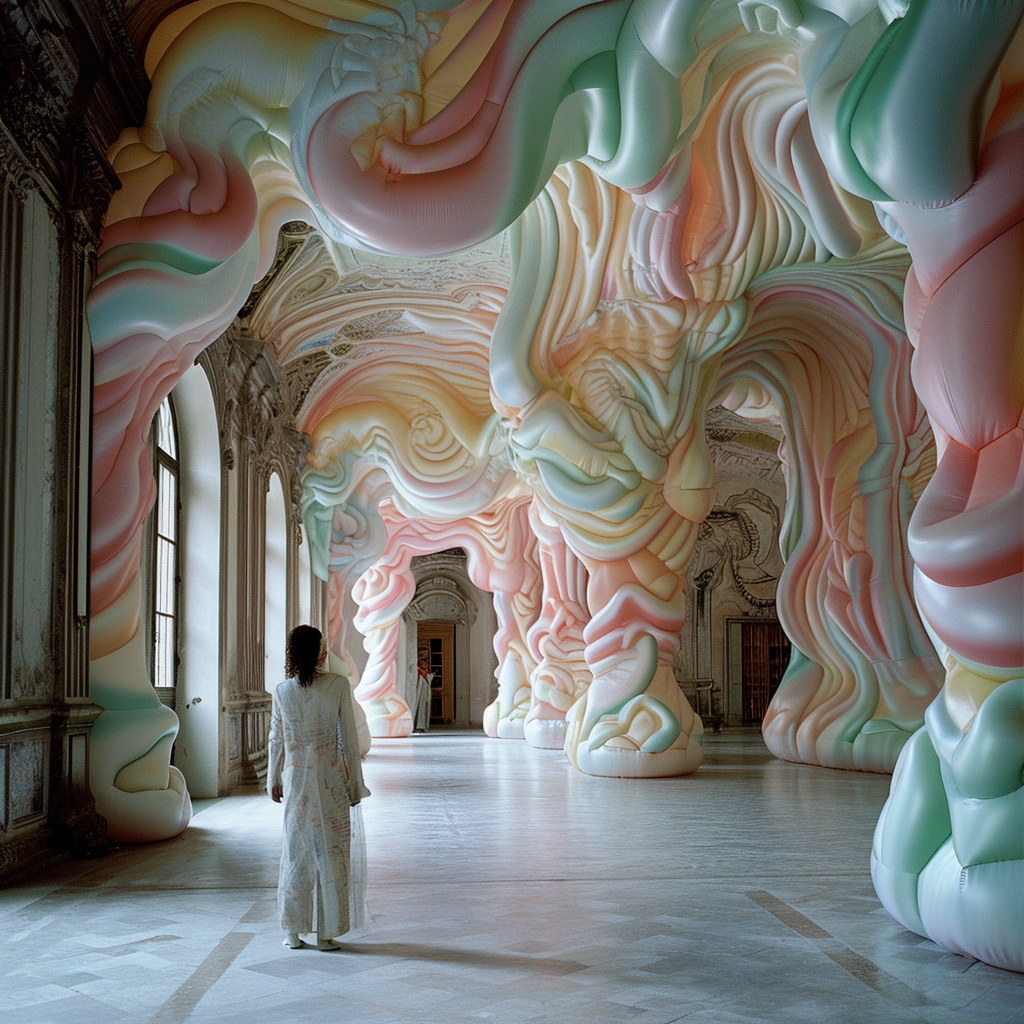 Psychedelic Fashion Show in Rococo Palace Installation