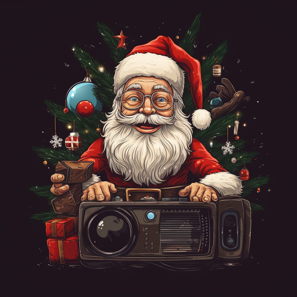 Festive Father Xmas logo with television