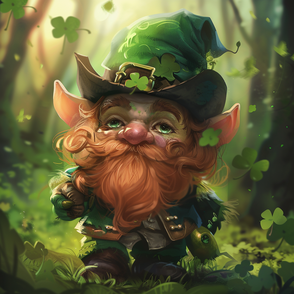 Feisty Cute Leprechaun Illustration