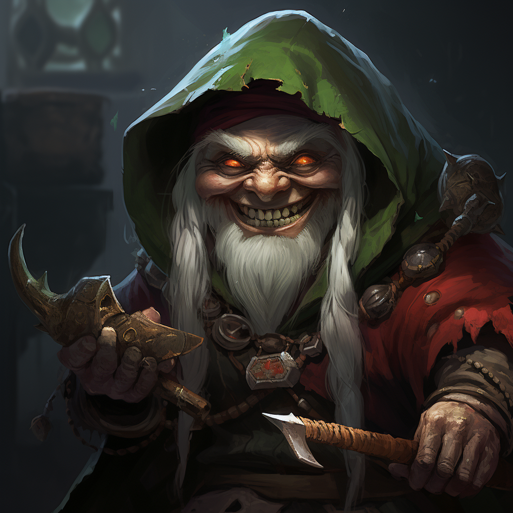 Female gnome rogue with poisonous dagger