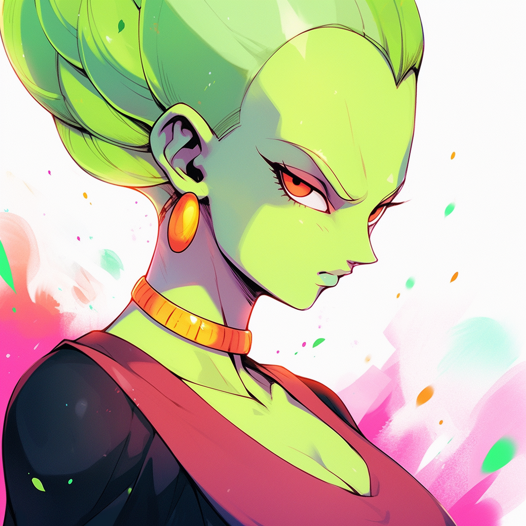 Bald female Namekian Dragon Ball Super character