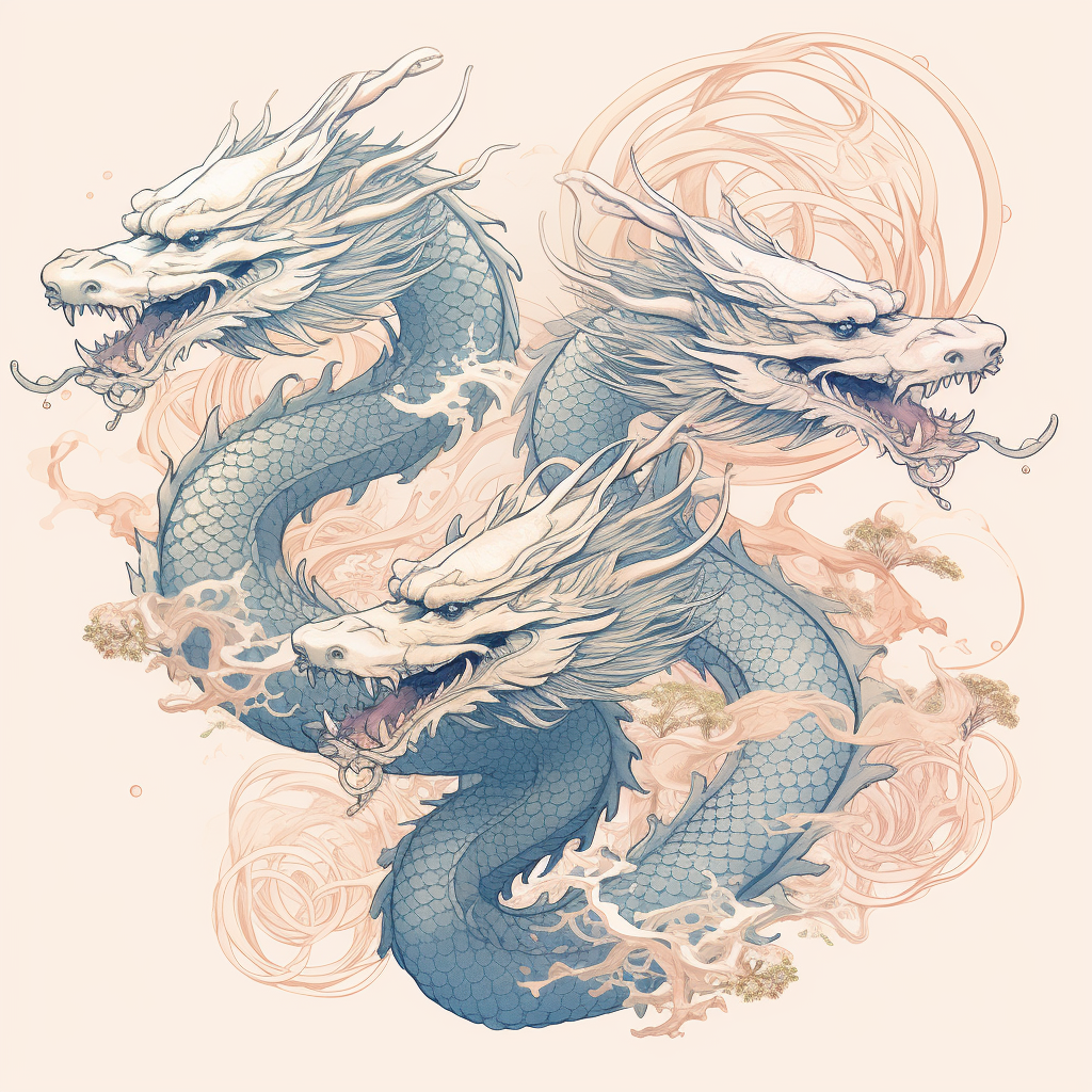 Three Feminine Transparent Flying Sikkimese Dragons