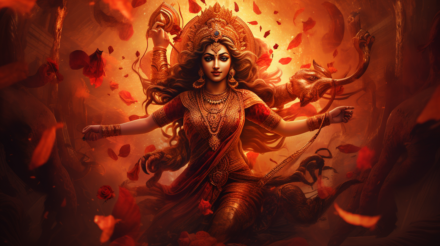 Fiery Goddess Durga Image