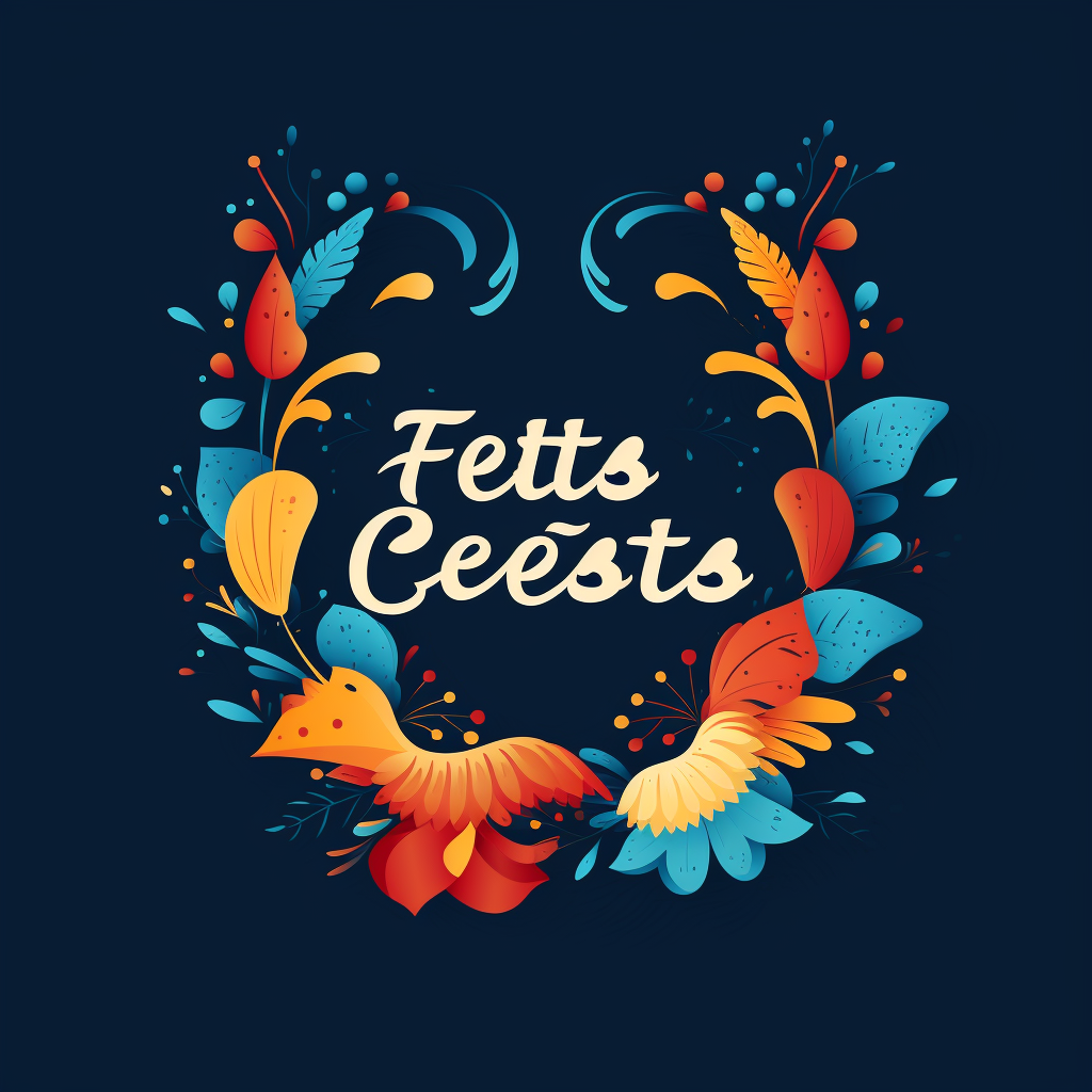 Colorful  Fiestas 2024  vector logo