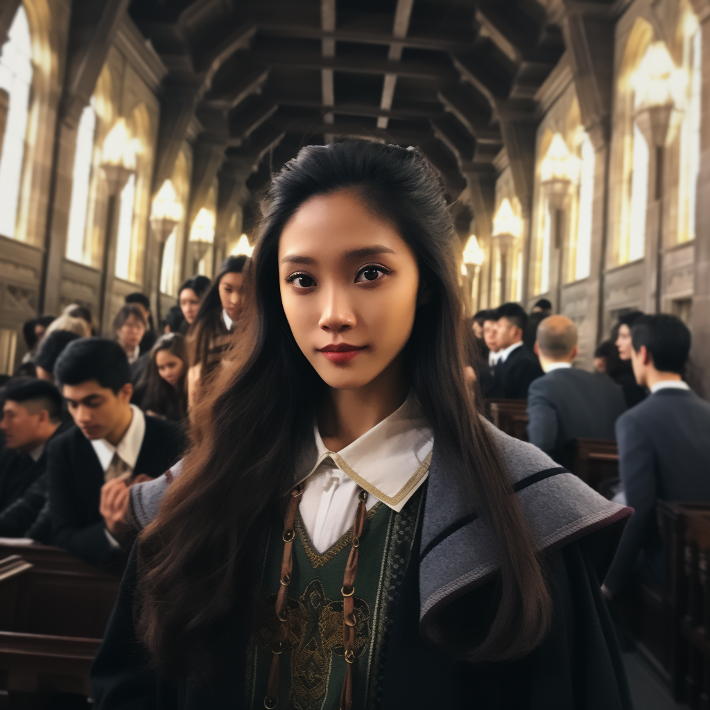 Beautiful Filipino girl in Defense of the Dark Arts class