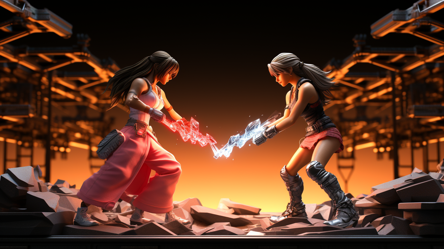 Stunning Final Fantasy 7 Scarlet & Tifa Fight