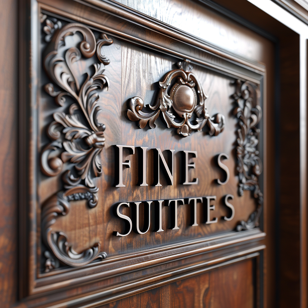 Fine suits on wooden panel